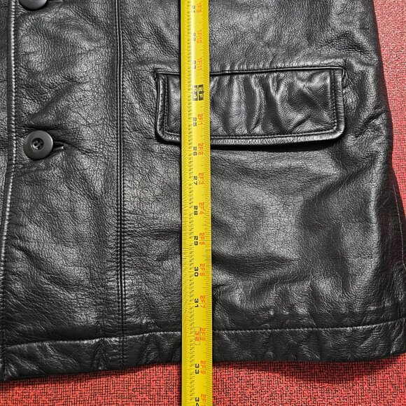 Vintage Wilsons M. Julian Jacket Black Leather Large Tall Diamond Quilted Liner - Picture 8 of 11